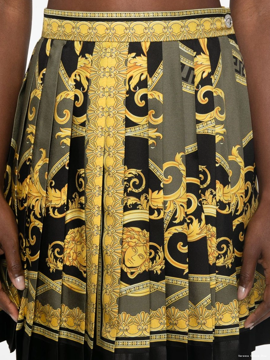 Cheap Versace skirt Dieux Women Coupe silk des pleated La 0802